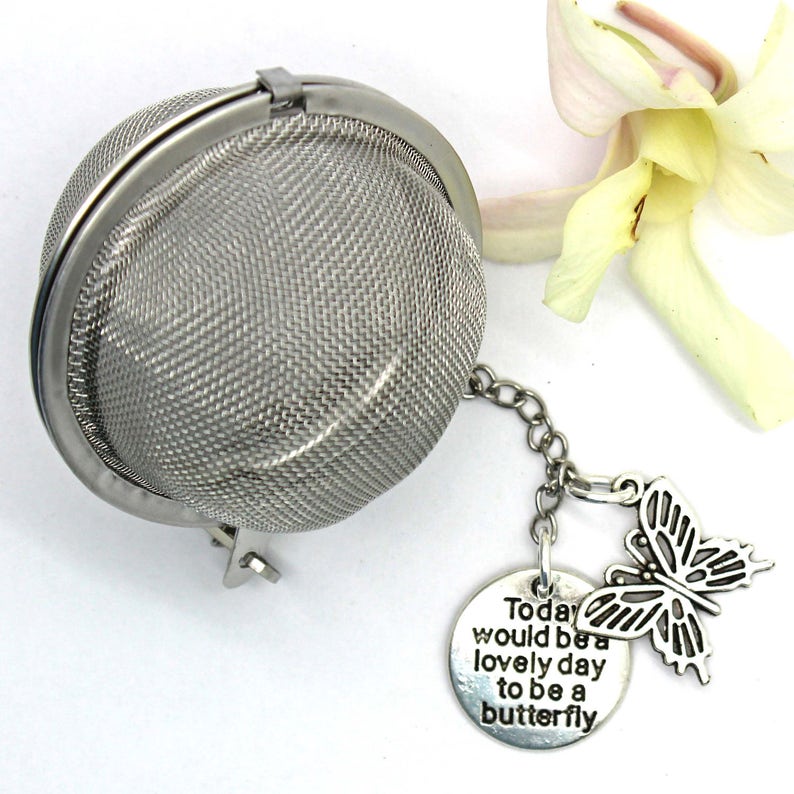 Tea Ball Infuser With Butterfly Charms Tea Ball Loose Tea Etsy