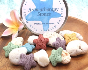 Essential Oil Stones / Room Diffuser / Essential Oil Gift / Diffuser Stones / Mermaid Stones / Beach Decor / Starfish Decor
