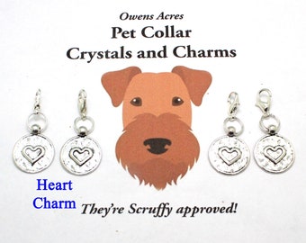 Pet Collar Charm / Heart Charm / Pet Jewelry / New Pet Gift / Pet Charms / Pet Healing / Charms for Dogs / Charms for Cats