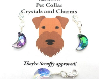 Pet Collar Charm / CRYSTAL MOON / Pet Jewelry / New Pet Gift / Pet Charms / Pet Healing / Charms for Dogs / for Cats