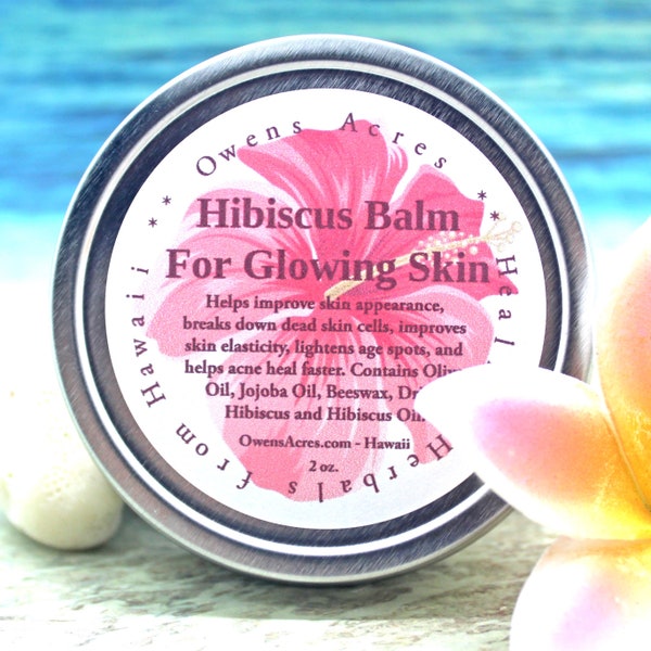 Hibiscus Face and Skin Salve / / Face Moisturizer / Vitamin C Rich / Fine Lines / Skin Exfoliator, / Inflammation / Skin Salve / Night Cream