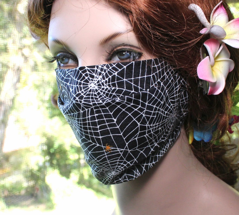 Spider Web Face Mask / Fabric Face Mask / Reusable Face Mask / Etsy