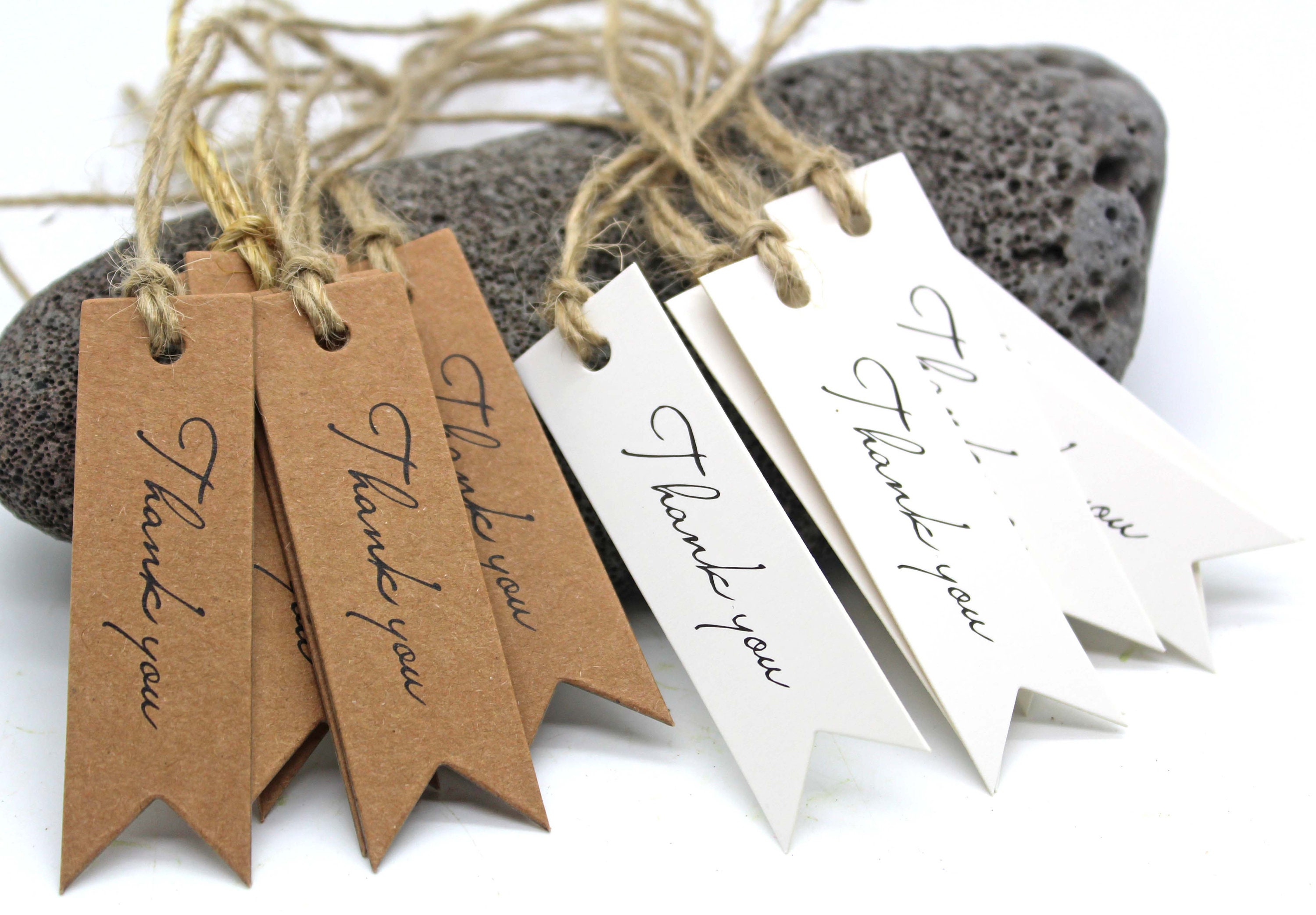 Hang Tag Thank You Hang Tag Brown or White Wedding Favor Etsy