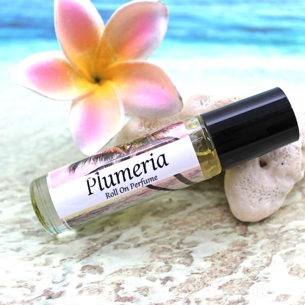 PLUMERIA Roll On Perfume / Frangipani Flower / Roll On Perfume / Aromatherapy Oil / Essential Oils / Tropical Scent