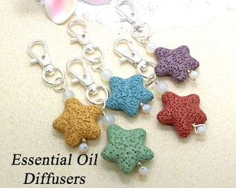 ON SALE!!!  Lava Diffuser Clip / STARFISH / Essential Oil Diffuser / Car Diffuser / Pet Collar Charm / Lava / Essential Oil Bead