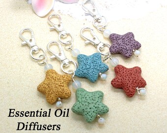 Lava Diffuser Clip / STARFISH / Essential Oil Diffuser / Car Diffuser / Pet Collar Charm / Lava Bead Diffuser / Essential Oil Bead