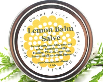 Lemon Balm Salves / Skin Salve / Lip Balm / Insect Bites / Herbal Salve