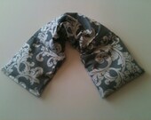Heat Pack or Cold Therapy Wrap Neck Shoulder Flax Seed,Mint, Gray Floral