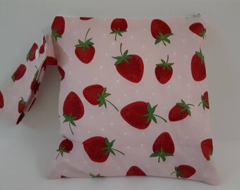 Wet Bag, Strawberry Wet Bag For Cloth diapers, Sports Bag, Dirty Diaper Bag, Wet Dry Bag, Gym Bag, Cosmetic Bag, Diaper clutch