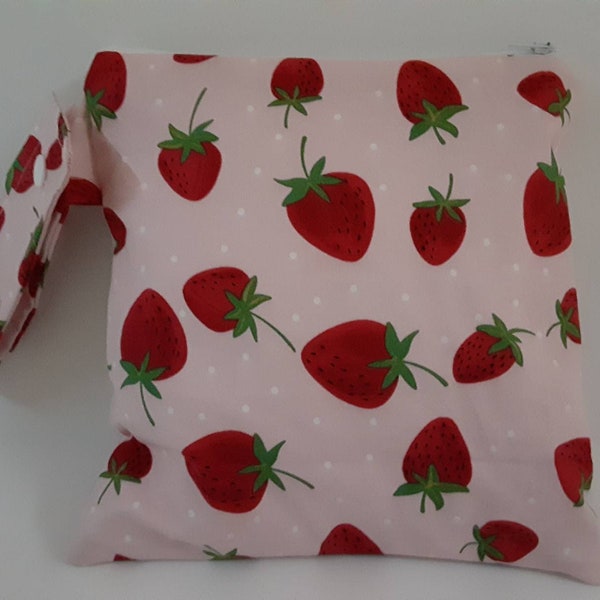 Sac étanche, Sac étanche pour couches lavables aux fraises, Sac de sport, Sac à langer sale, Sac étanche et humide, Sac de sport, Trousse à cosmétiques, Pochette à couches