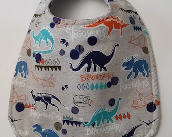 Baby Bib, Dinosaur Baby Bib, Dribble Bib, Handmade Bib, Drool Bib, Matching Burp Cloths