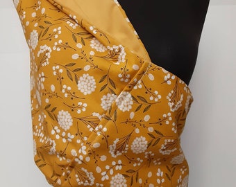 Baby Sling  Baby Carrier - Mustard Floral Baby Sling,Yellow Baby Sling,Choose Your Lining Color