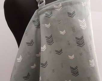 Nursing Cover, Breastfeeding Feeding Cover up, Gray Blush Chevron Nursing cover up,