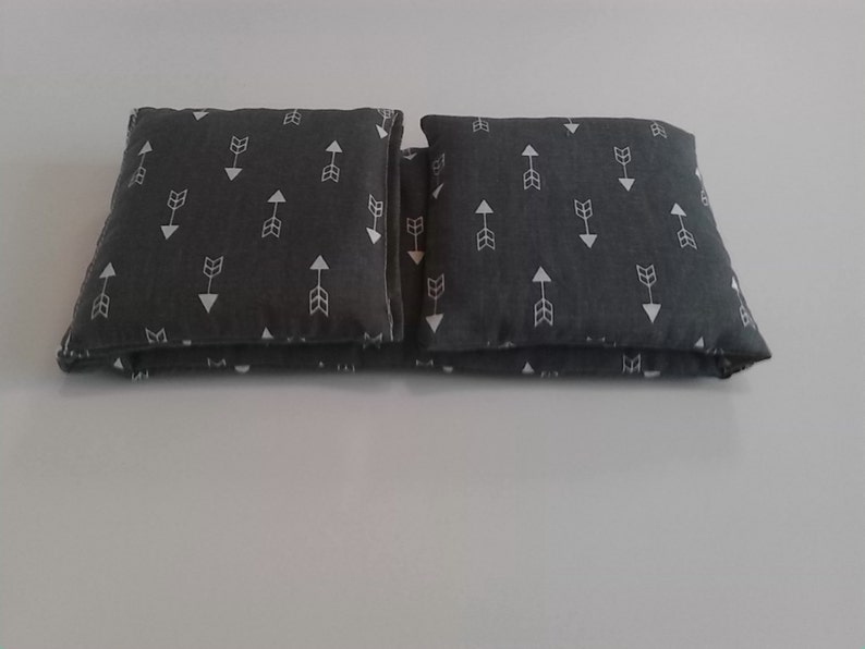 Heat Pack or Cold Therapy Wrap/ Neck Shoulder/ Flax Seed, Rice Heating Pad,Scented or Unscented Gray Arrows image 2