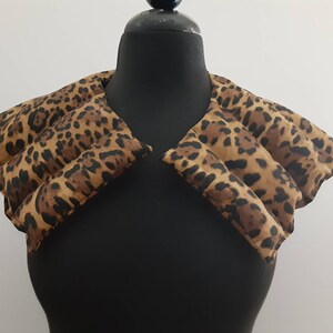 Microwave Heated Neck Shoulder Heat Pad/ Hot Cold Therapy / Flaxseed /Unscented or Sented / Leopard