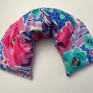 Rice Heating Pad, Heating Pack, Heated Neck Wrap,Hot Pack,Microwave Heating Pad, Scented or Unscented -Bright Floral