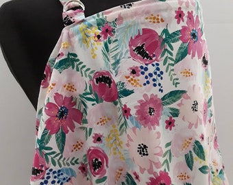 Pink Floral Nursing Cover, Breastfeeding Feeding Cover up, Nursing cover up,