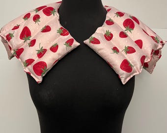 Heat Pack: XL Heated Neck Shoulder Wrap, Strawberry Heat Wrap