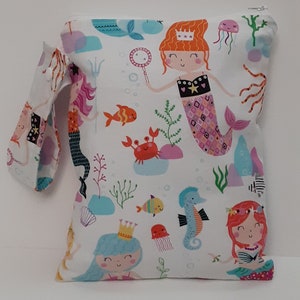 Wet Bag, Mermaid Bag, Swimsuit Bag, Bikini Bag, Dirty Diaper Bag, Wet Dry Bag, Gym Bag, Cosmetic Bag, Ocean  wet bag, Swim Bag