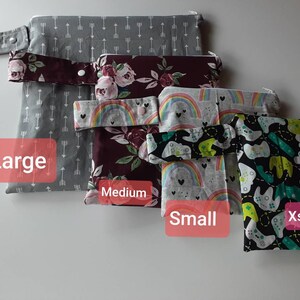 Wet Dry Bag, Wet Bag, Diaper Keeper, Cloth Diaper Bag Cream Arrows image 3