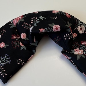 Rice Heating Pad, Heating Pack, Heated Neck Wrap,Hot Pack,Microwave Heating Pad, Eye Pilliw,Scented or Unscented-Black Floral