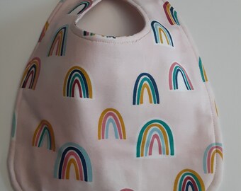 Pink Rainbow Baby slabbetje, dribble slabbetje, handgemaakte slabbetje, kwijlen slabbetje,