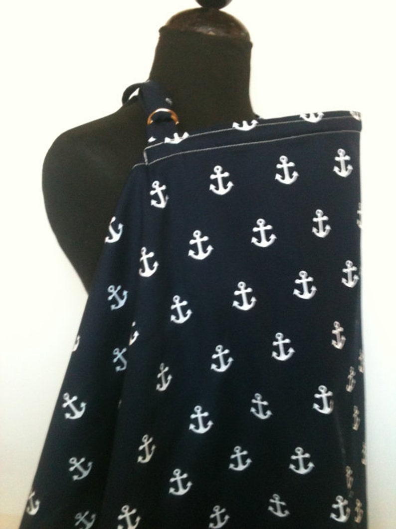 Nursing Cover, Breastfeeding Feeding Cover up, Nursing cover up, Navy Anchors image 1