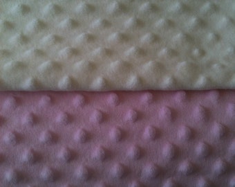 Minky Blanket, Baby Blanket, Crib Blanket, Baby Gift, Pastel Pink and Cream Blanket