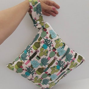 Wet Bag ,Cactus Bag, Cloth Diaper Wet Bag, Wet Dry Bag, Gym Bag, Eco Bag, water resistant bag image 4