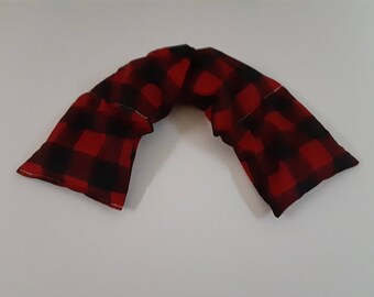 Rice Heating Pad, Heating Pack, Heated Neck Wrap, Microwave Heating Pad, Flax seed, Scented or Unscented - Buffalo Plaid