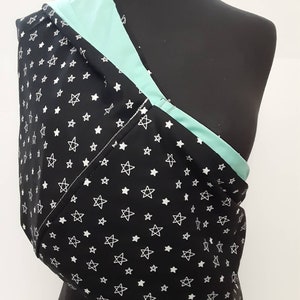 Draagdoek Draagzak - zwart-wit draagdoek ster, kies de kleur van je voering