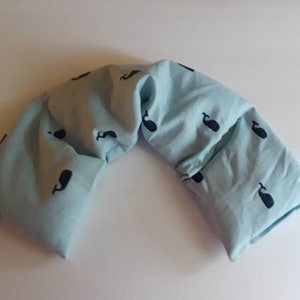 Hot Pack,Rice heating pad,  Heated neck warmer, Microwave Heating Pad, Cold Pack, Scented or Unscented  - blue whales
