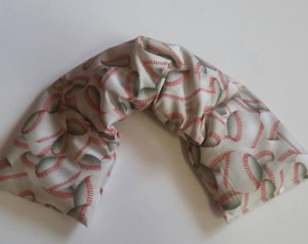 Microwave heating pack, Heat Therapy neck wrap, hot pack, Scented Unscented/ Baseball Fabric