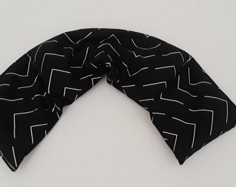 Heating Pad, Heating Pack, Heated Neck Wrap, Microwave Heating Pad,Hot Cold Pack, Scented or Unscented - Black White