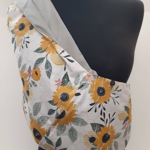 Draagdoek Draagdoek - Draagdoek met zonnebloembloemen, kies de kleur van de voering