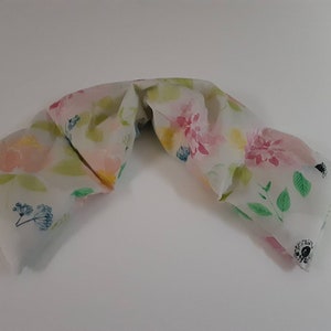 Rice Heating Pad, Heating Pack, Heated Neck Wrap, Microwave Heating Pad, Flax seed, Scented or Unscented -Pastel Foral