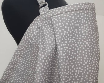 Nursing Cover, Breastfeeding Feeding Cover up, Nursing cover up, Gray Polka Dot Nursing Cover