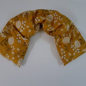 Rice Heating Pad, Heating Pack, Heated Neck Wrap,Hot Pack,Microwave Heating Pad, Scented or Unscented -Mustard Floral