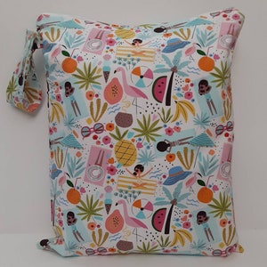 Wet Bag, Tropical Beach Wet Bag, Wet Bag For Cloth diapers, Swim Bag, Bikini Bag Bag, Wet Dry Bag, Beach Bag, Cosmetic Bag, Swimsuit Bag