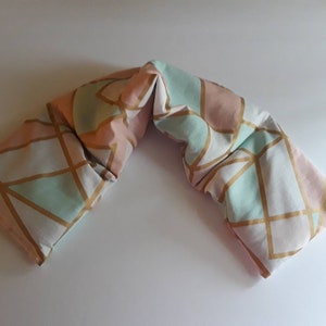 Hot Pack,Rice heating pad,  Heated neck warmer, Microwave Heating Pad, Cold Pack, Scented or Unscented  -  peach prism gold
