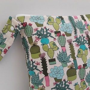 Wet Bag ,Cactus Bag, Cloth Diaper Wet Bag, Wet Dry Bag, Gym Bag, Eco Bag, water resistant bag image 5