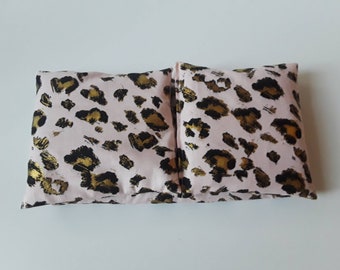 Cold and Heat Pack ,Microwave Heat Pack /massage therapy Flax Seed,rice heating pad, Pink Gold Cheetah