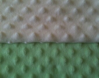 Minky Blanket- Cream and Pistacio  35 x 30