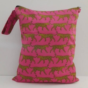 Jaguar Print Wet Bag: Reusable Cloth Diaper & Gym Bag