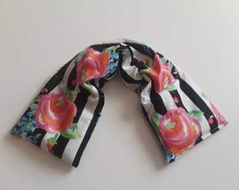 Heating Pad, Heat therapy, rice pack, /Hot Pack,  Neck Shoulder Warmer, Gift for Mom, Flax Seed, Scented or Unscented, Striped Rose