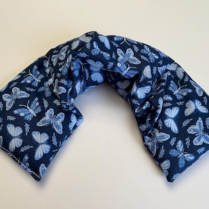 Blue Butterfly Rice Heating Pad: Scented Neck Wrap, Hot Cold Pack