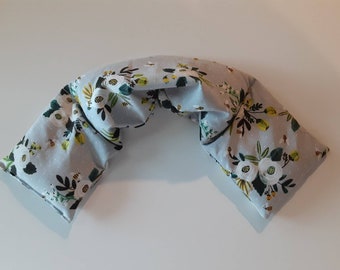 Heating Pad, Heating Pack, Heated Neck Wrap, Microwave Heating Pad,Hot Cold Pack, Scented or Unscented - gray floral bees