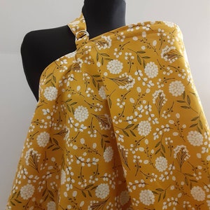 Nursing Cover, Mustard Yellow Nursing Cover,  Breastfeeding Feeding Cover up, Nursing cover up, yellow mustard floral