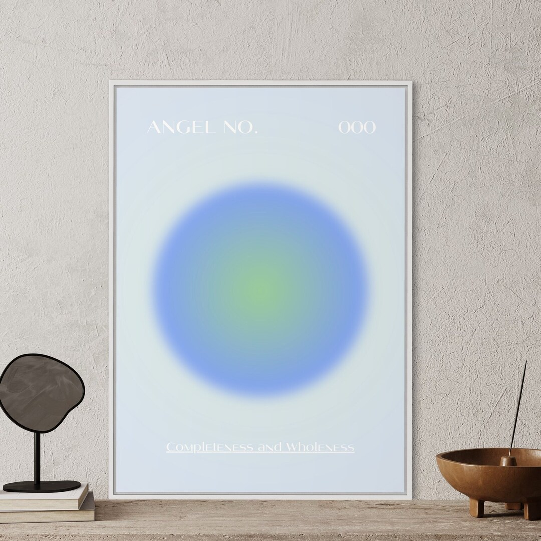 Angel Number Poster 000 Aura Print Spiritual Wall Art Affirmation ...