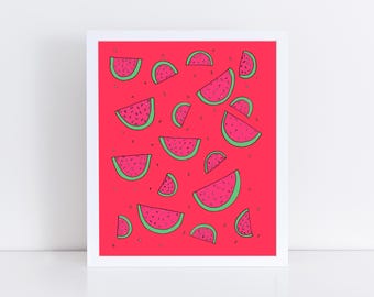 Fine Art Print of Watermelons Hand Drawn Illustration